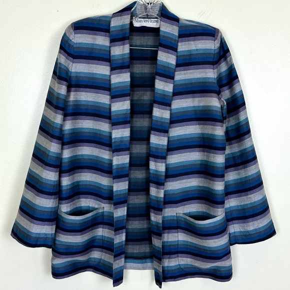 Vintage 1980s Oversized Linen Blend MARYANN RESTIVO Unstructured Blazer, Size 6 - Picture 1 of 12